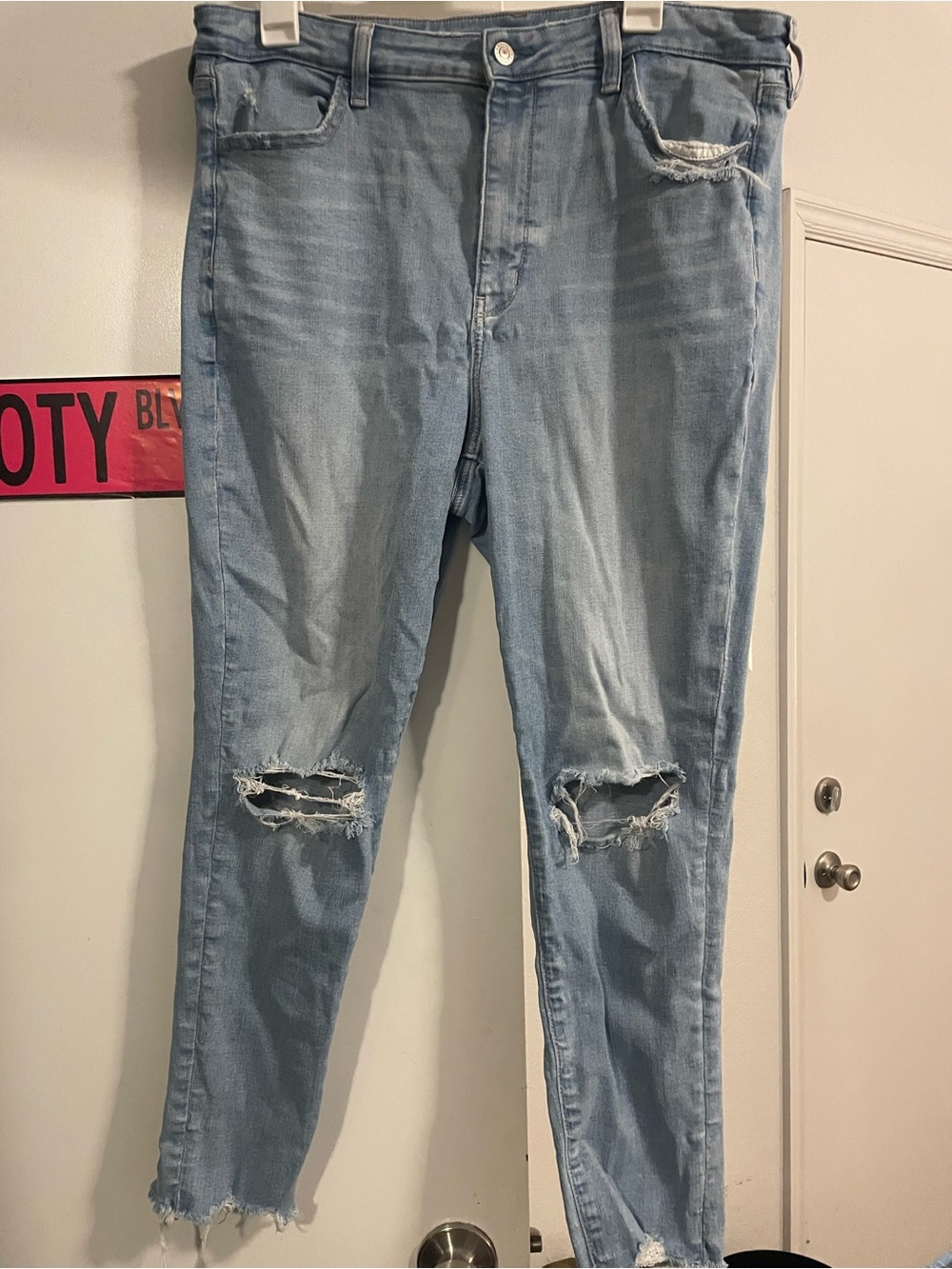 American Eagle Outfitters Super High Rise Jeggings Light Wash Size 16 short